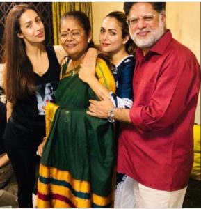 Maliaka Arora with her family.