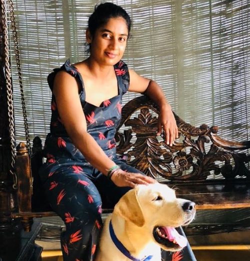 Mithali Raj with her pet dog
