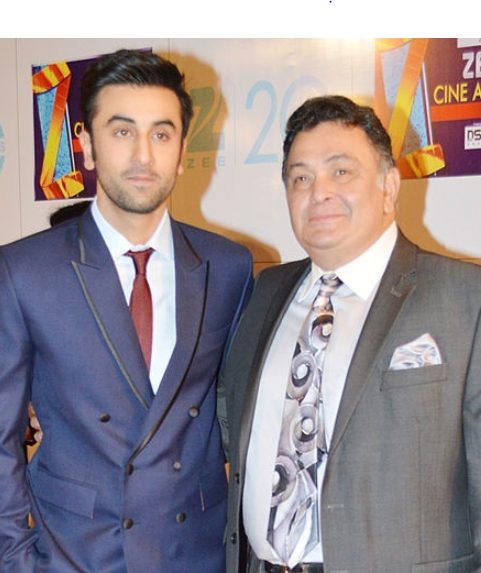 Ranbir Kapoor with his father Rishi Kapoor