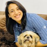 Smriti Mandhana with her pet dog