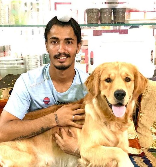 Dilpreet Singh with his pet dog
