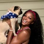 Gabrielle Thomas with her pet dog
