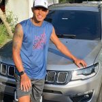 Thiago Silva with his jeep Compas car