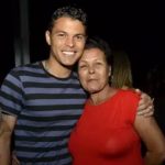 Thiago Silva with his mother Angela Maria da Silva