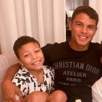 Thiago Silva with his son Iago da Silva