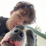 Devin Druid with his pet dog