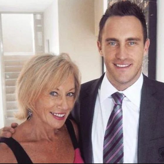Faf du Plessis with his mother