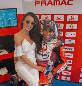 Johann Zarco with his girlfriend Veronika Thielová