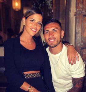 Leandro Paredes with his wife Camila Galante