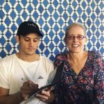 Timothy Granaderos with his mother