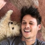 Timothy Granaderos with his pet dog