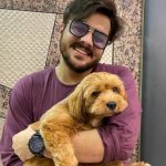 Ashish Chanchlani with his pet dog