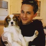 Brady Singer with his pet dog
