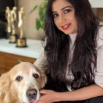 Shreya Ghoshal with her pet dog