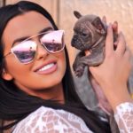 Abigail Ratchford with her pet dog