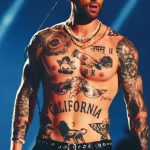 Adam Levine's full front body tattoos