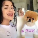 Baby Ariel with her pet dog