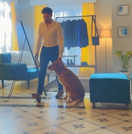 Darshan Raval with his pet dog