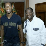 Didier Drogba with his father Albert Drogba
