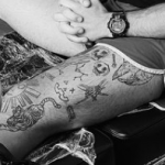 Grayson Dolan Tattoos on thigh
