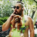 Josh Ostrovsky with his pet dog
