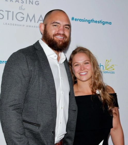 Ronda Rousey with her boyfriend Travis Browne