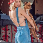 Sara Underwood with her pet dog