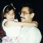 Alexandria Ocasio-Cortez with her father Sergio Ocasio in childhood