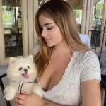 Anastasia Kvitko with her pet dog