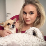 Anna Nystrom with her pet dog
