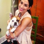 Brie Bella with her pet dog