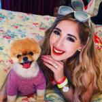 Daniela Buenrostro with her pet dog