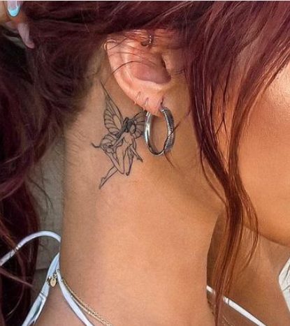Francesca Farago's neck tattoo