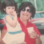 Jenni Farley with her mother in childhood