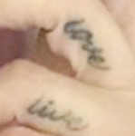 Kate del castillo Tattoo on hand fingers