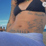 Kehlani's belly tattoos
