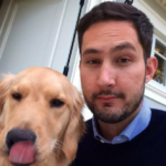 Kevin Systrom with his pet dog