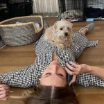 Kristen Bell with her pet dog