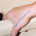 Lindsay Lohan Tattoo on right hand