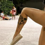 Lizbeth Rodriguez's left leg tattoo
