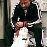 Martin Lawrence with his pet dog