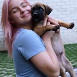 Ariel Winter with her pet dog -