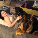 Ariel Winter with her pet dogs