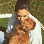 Ayesha Curry with her pet dog