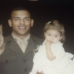 Chantel Jeffries with her father Colonel Edward Jeffries in childhood