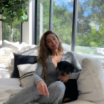 Chantel Jeffries with her pet dog
