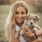 Charly Jordan with her pet dog-