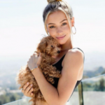 Charly Jordan with her pet dog pic