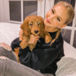 Jordyn Jones with her pet dog -