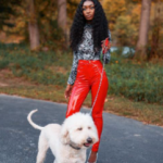 Kayla Nicole Jones with her pet dog